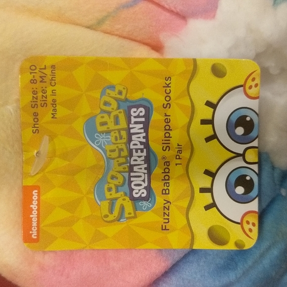 SpongeBob SquarePants Slipper Socks. M/L - Picture 2 of 8
